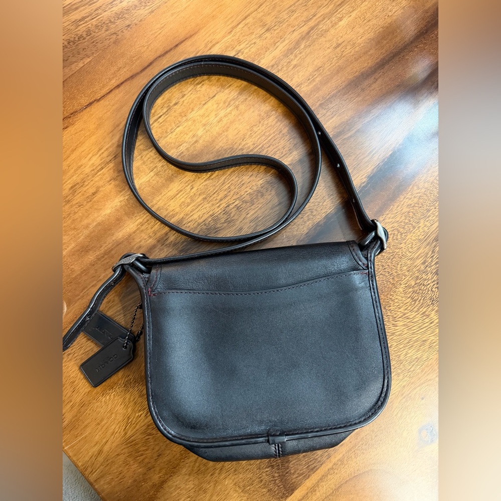 Coach Black Leather 18” Crossbody Bag - Picture 2 of 9
